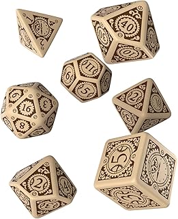 Q-Workshop Steampunk Clockwork Beige & brown Dice Set (7 Piece)