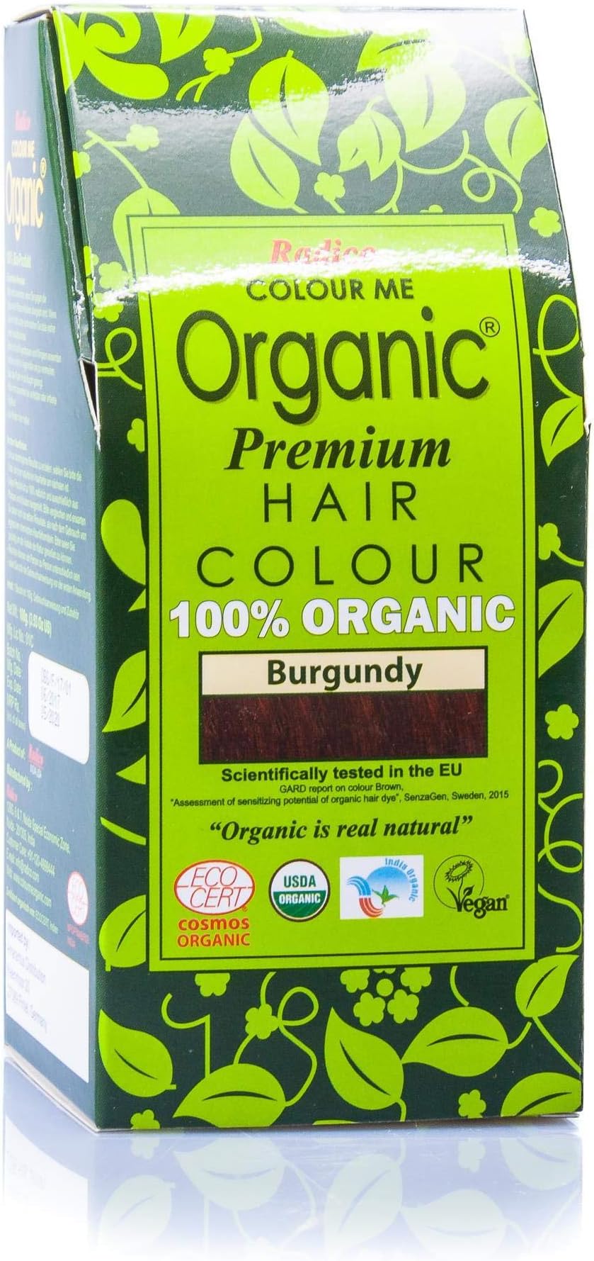 Color Me Organic 100% Natural Herbs Long Lasting Burgundy Hair Color 100g / 3.53 Oz.