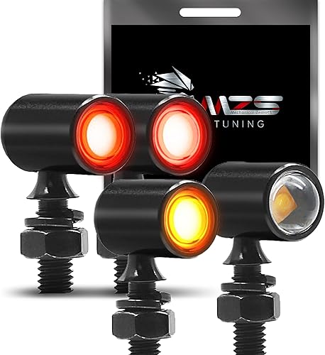 Vista 39 de MZS 1157 - Kit de luces LED para motocicleta, luces LED mejoradas, cuentas LED rojas de 2 pulgadas, estilo bala con doble color delantero o trasero