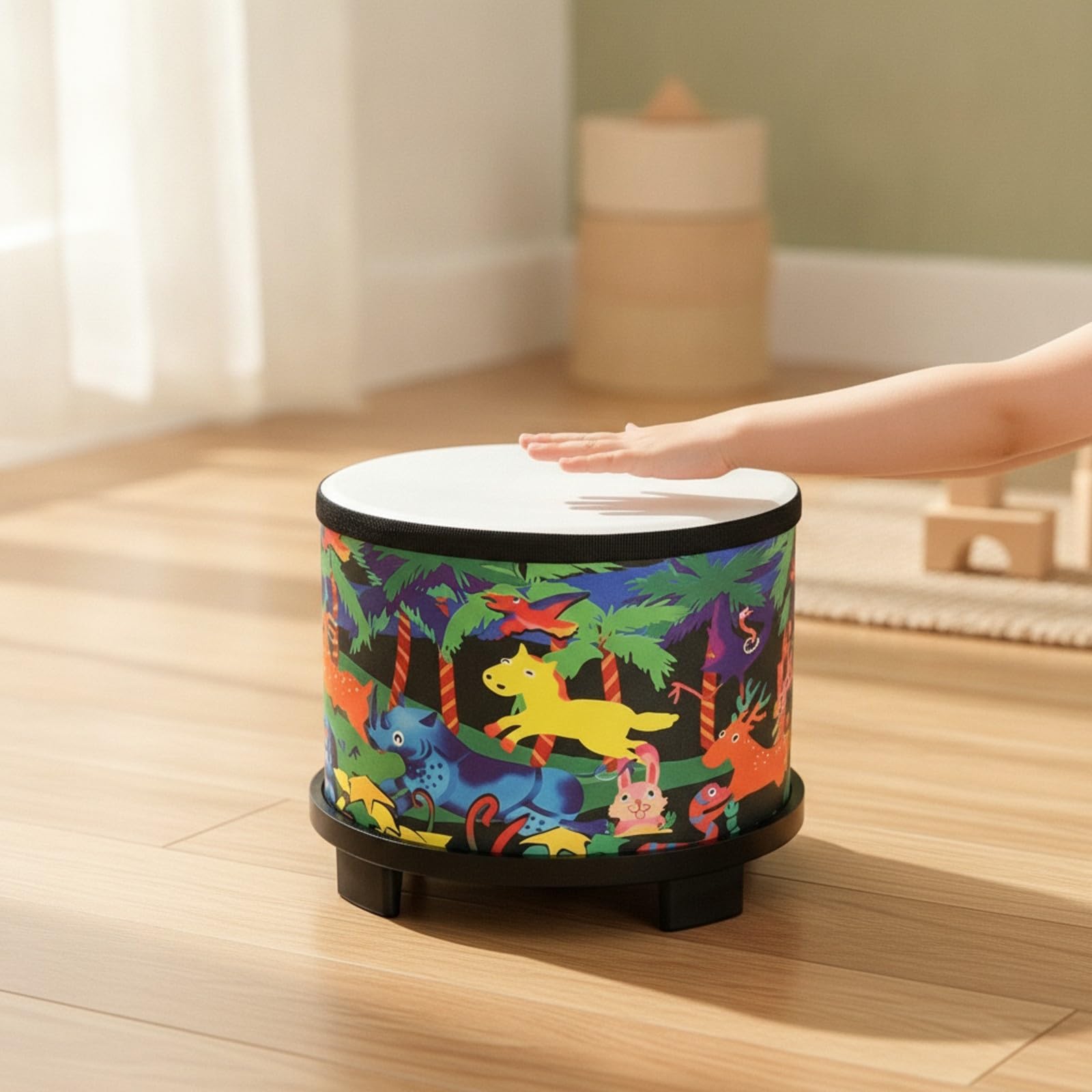 kowaku Tamburo a mano, portatile, a percussione, resistente, strumento musicale, per età prescolare e principianti