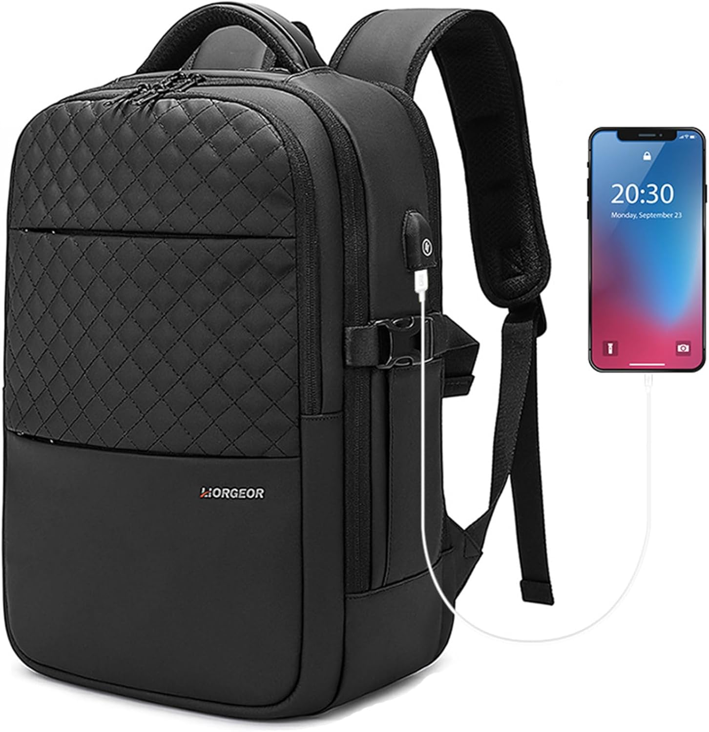 O-TBOST Business Backpack for Men 17" Laptop Backpack with USB Charging Port,Waterproof Travel College Backpack (Black) - Image 1 of 9