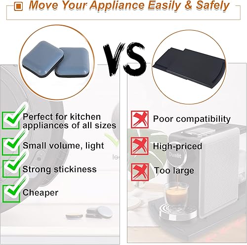 Miniatura 5 de Deslizadores de electrodomésticos de cocina, paquete de 16 deslizadores autoadhesivos para la mayoría de cafeteras de encimera, ayuda de cocina,