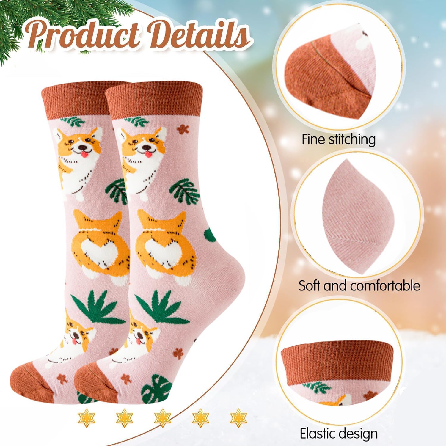 Corgi Gifts for Dog Lovers – Cute Handbag, Makeup Bag, Socks, Keychains & Stickers | Adorable Welsh Corgi Accessories for Birthday, Christmas & Everyday Use - Image 4