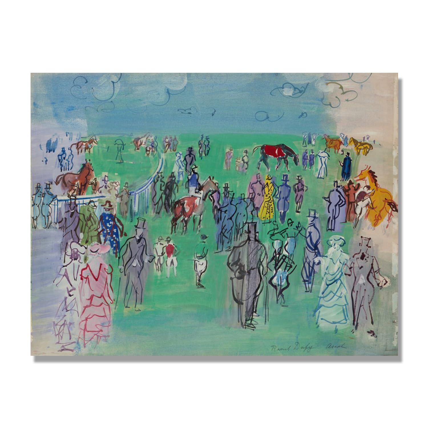 NHLDZYH Raoul Dufy Prints, (Paddock 2), plakat podróżny w stylu vintage, sztuka impresjonistyczna, obraz ścienny na płótnie do dekoracji domu, 30 x 40 cm, tylko płótno