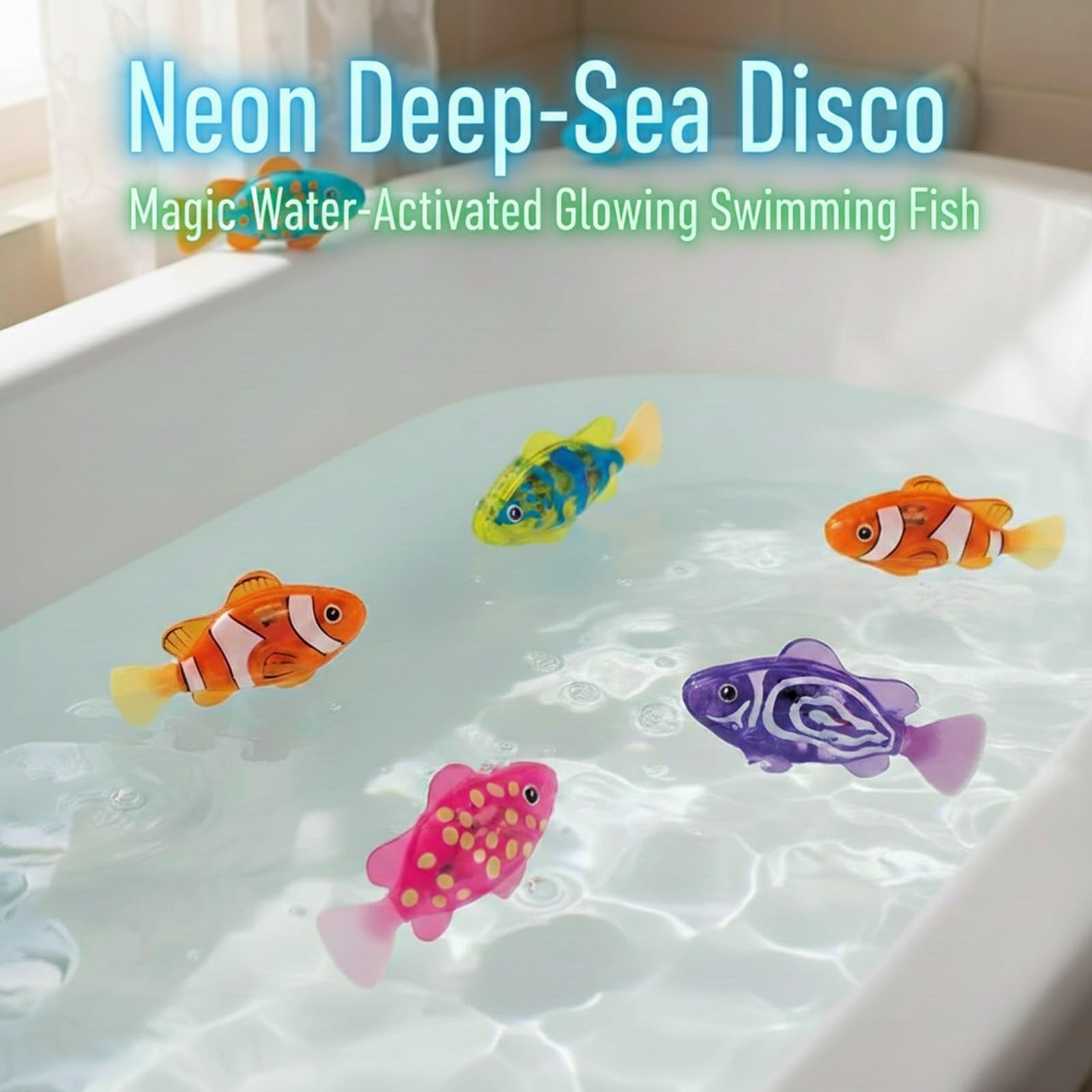 Pesci Magici Nuotanti, Giocattoli a forma di pesce per bambini, pesci robot giocattolo, pesci elettronici da compagnia, giocattoli interattivi e colorati per il bagnetto e la piscina