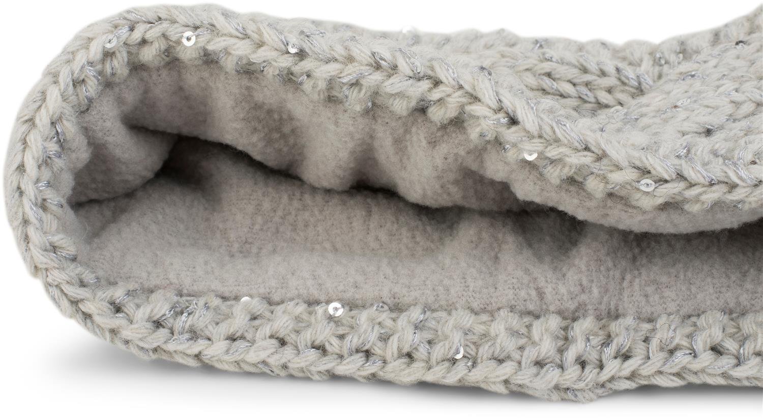 styleBREAKER Women Browband coarse knit with plait pattern and sequins, warm fleece lining, hair band, headband 04026002 - Image 2