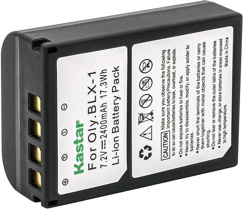 Kastar BLX1 - Batería de repuesto para Olympus OM System BLX-1 de iones de litio, Olympus OM System BCX-1 cargador de batería de iones de litio,