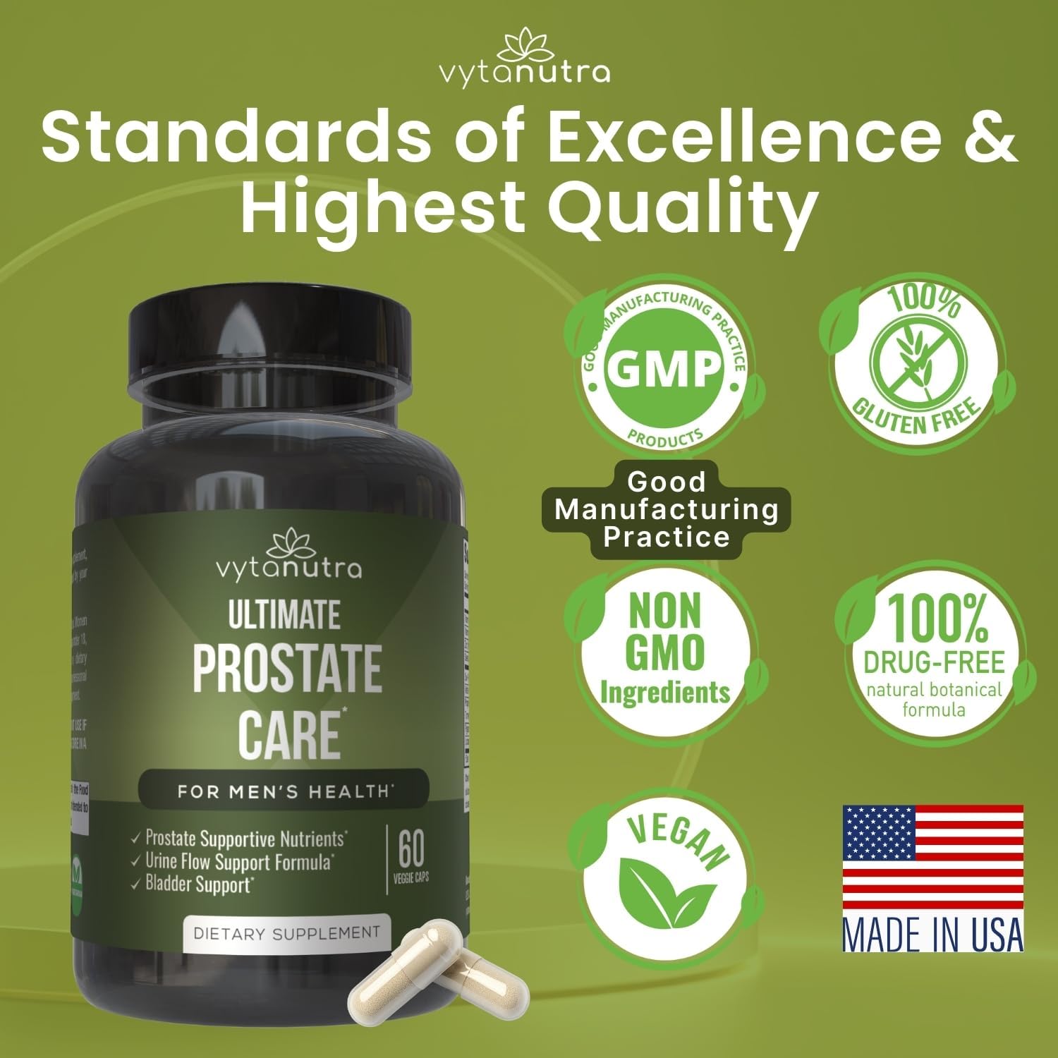 Ultimate Prostate Supplement for Men – Vegan Saw Palmetto, Nettle Root, Pygeum, Turmeric, Zinc, Vitamin D3 – Supports Healthy Prostate Function & Urinary Health – 60 Capsules (Pack of 1) - Image 4