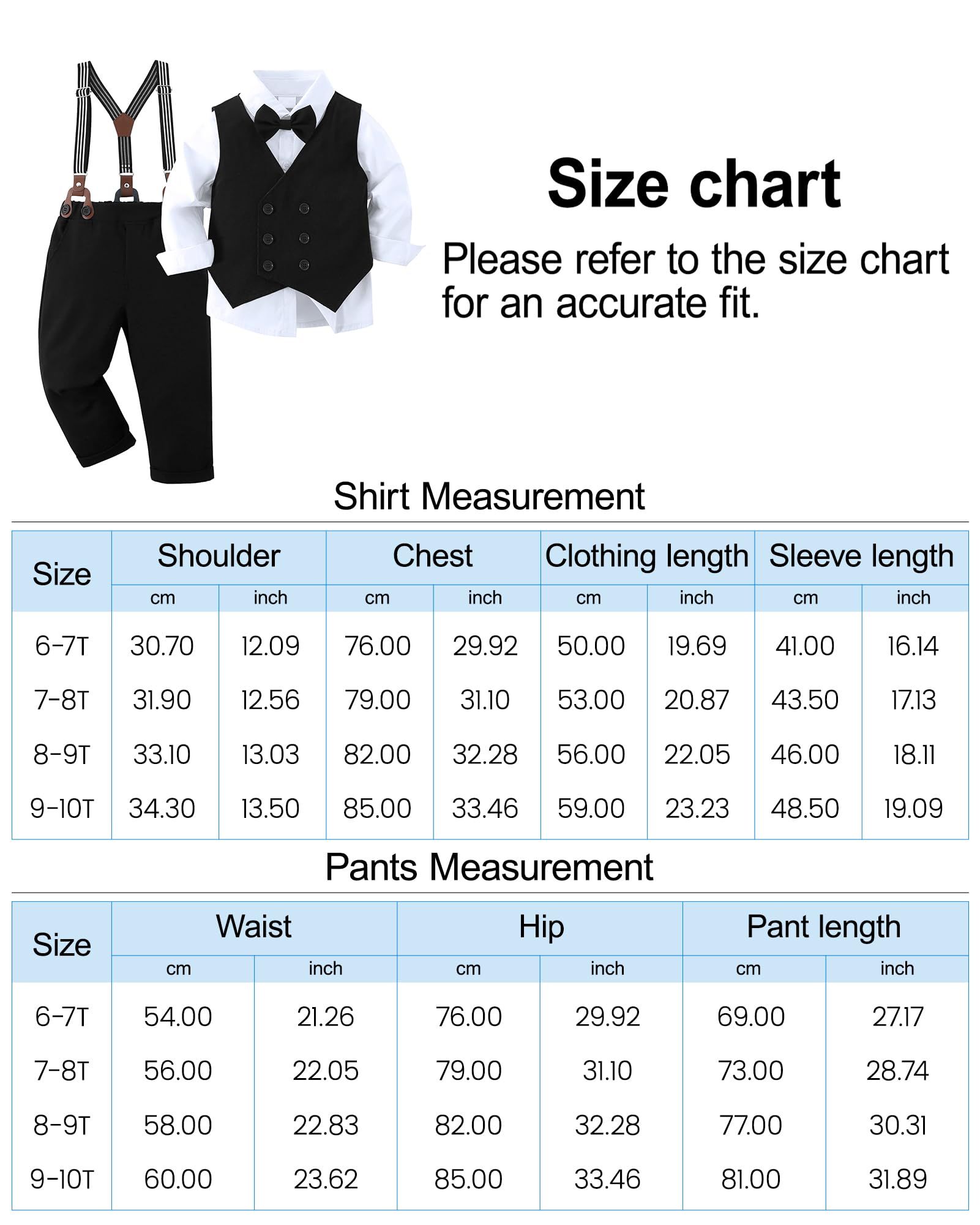Garçon Gentleman Vêtements Ensembles 6-10 Ans, Enfant Mariage Baptême Tenue Costume Haut Chemise+Gilet+Pantalon+Nœud Papillon