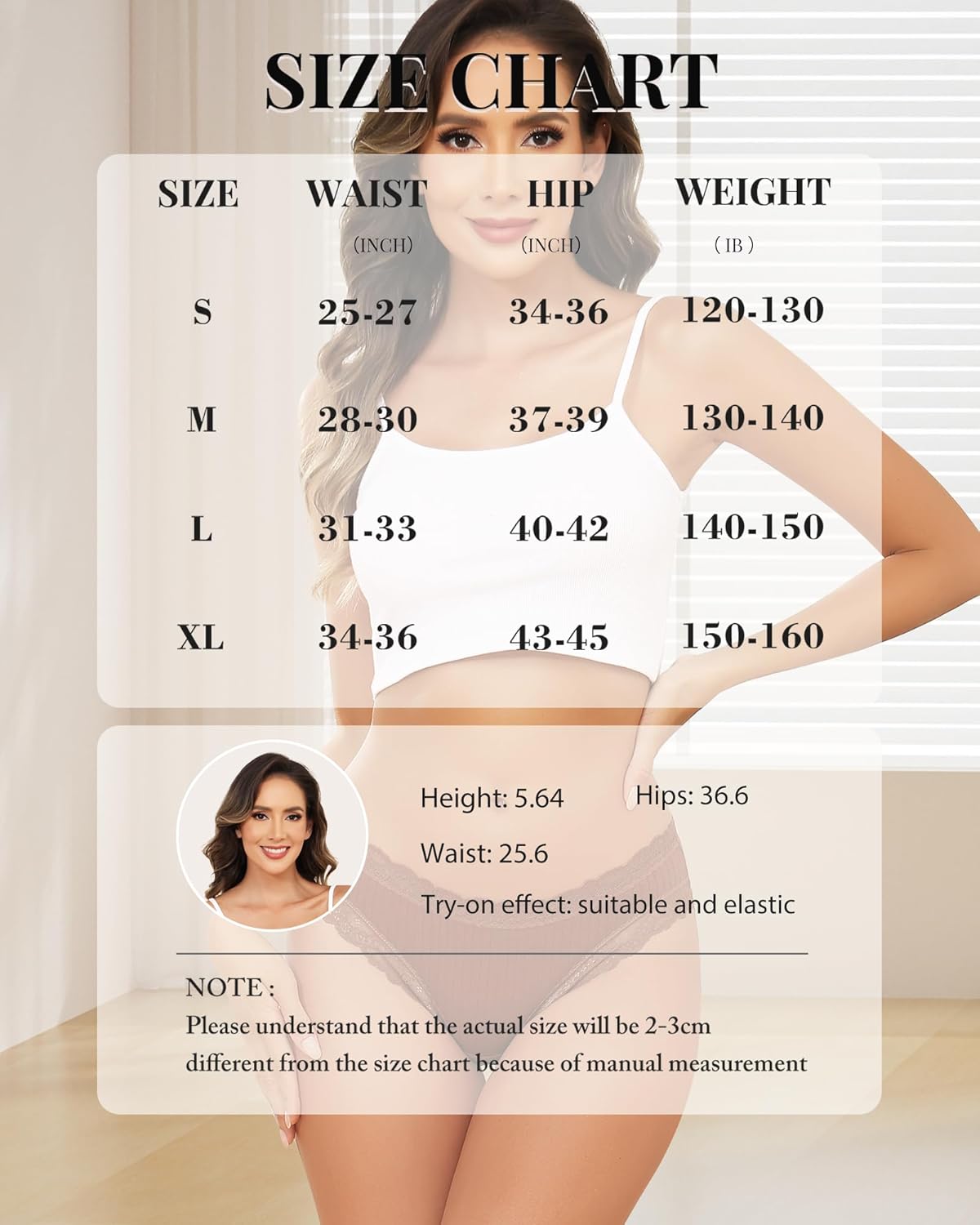 Aijolen Women's Cotton Bikini Underwear Soft Low Waist Panties Cheeky Lace Underpants S-XXL - Image 5