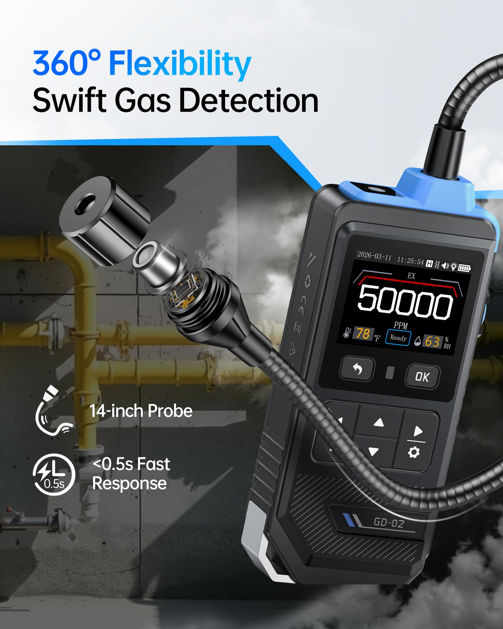 FNIRSI Gas Detector - Home & RV Safety -4