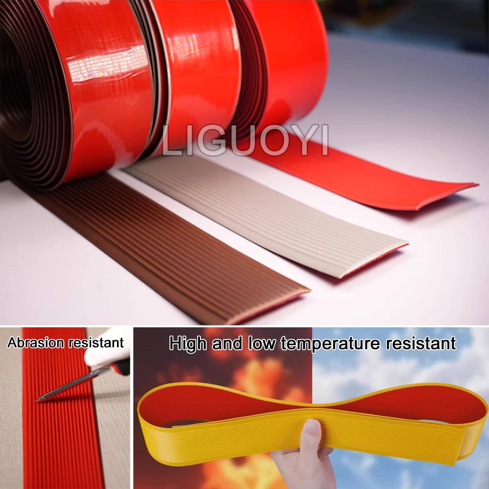 LIGUOYI Cinta Antideslizante para Peldaños Y Escalera 6cm 8cm 10cm × 5 M 10m Tiras PVC Antideslizante, Cinta Abrasiva Impermeable para Suelos, Rampas Interiores Y Exteriores(Brown,10cmx5m)