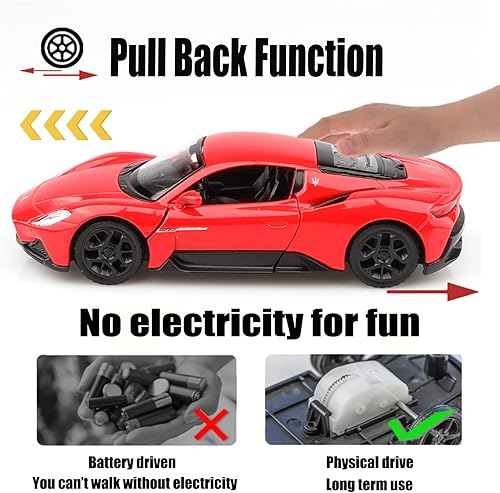 Miniatura 5 de TOKAXI Maserati MC20 - Automóvil a escala 136, vehículos de tracción hacia atrás, autos de juguete, regalos para niños y niñas