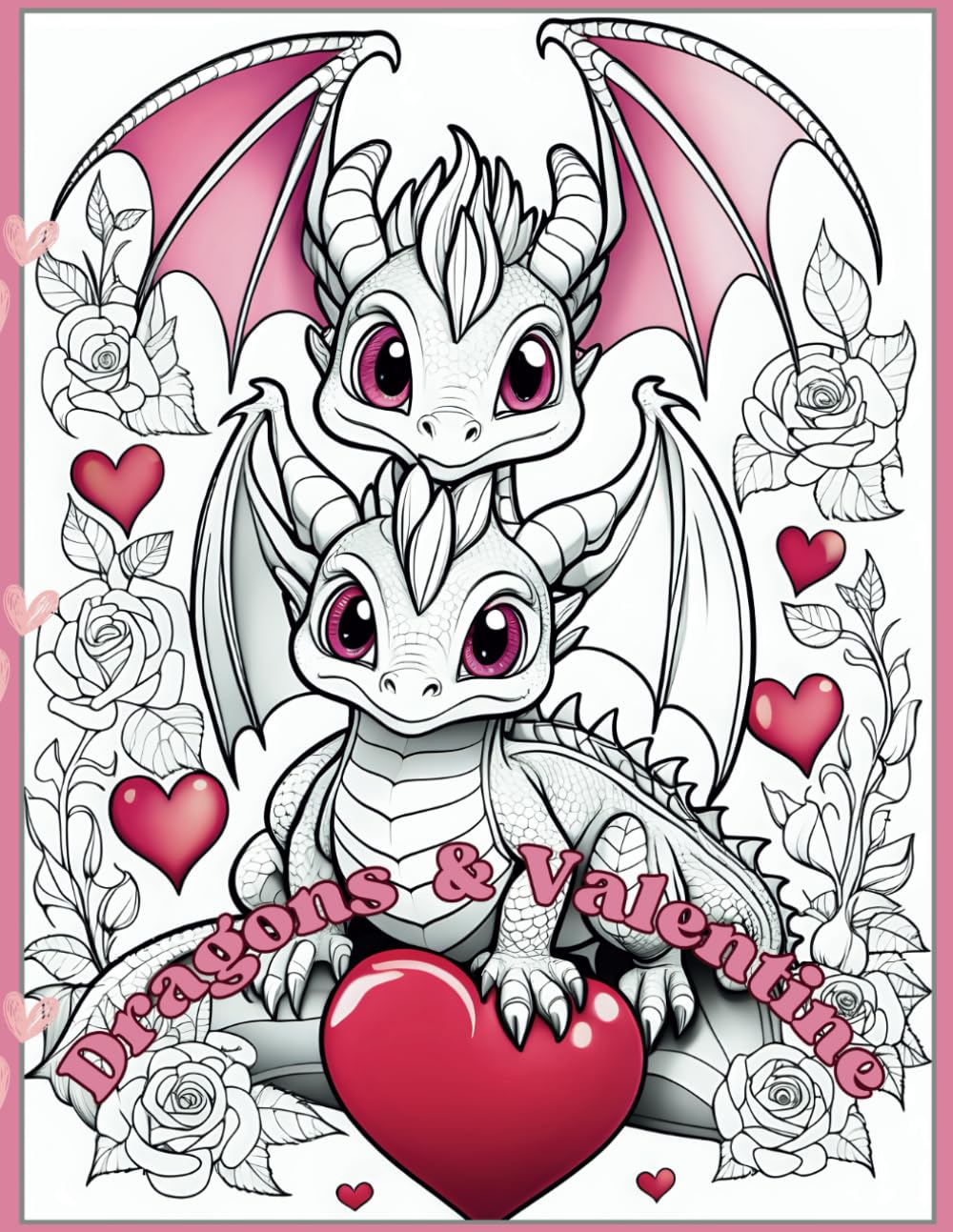 Coloring Book for Adults Dragons & Valentine