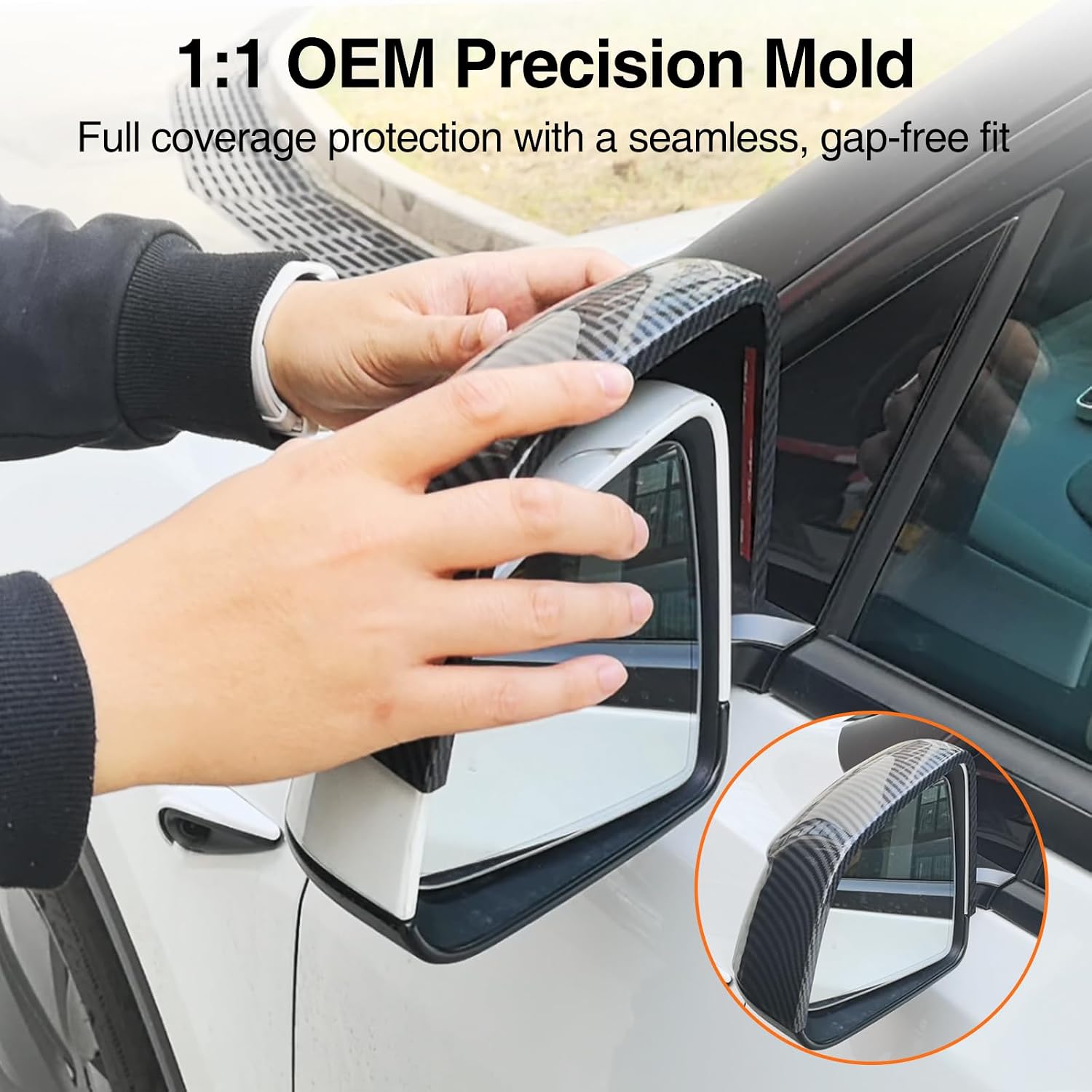 for Tesla Model Y Juniper Mirror Covers, Guard Covers Protector for Model Y Exterior Accessories (Glossy Carbon Pattern)