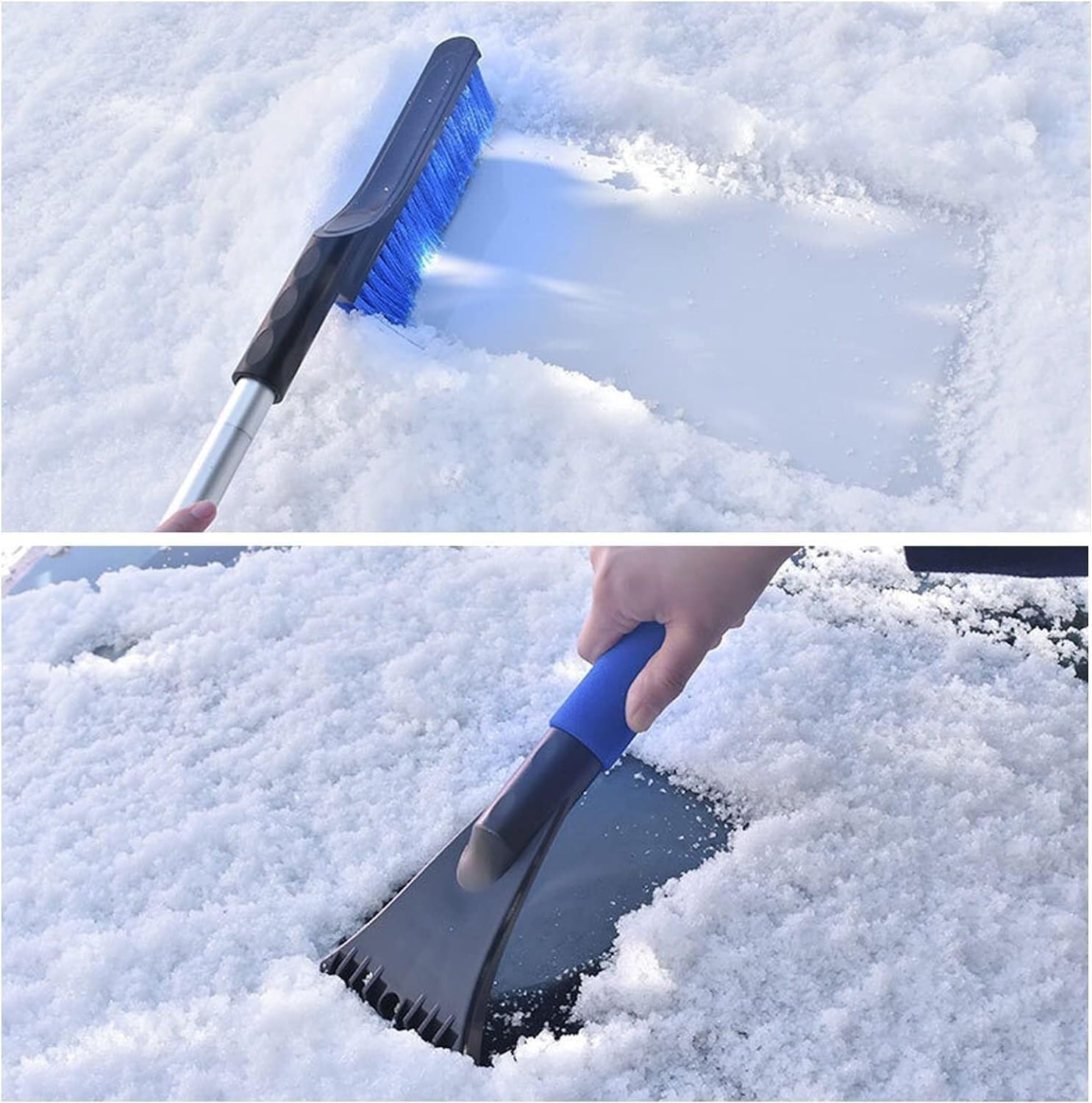 Roof Snow Tool, Snow Rakes, Roof Snow Remover, Square Rake Head with Wheels Suitable for Home Square Park Plot Courtyard