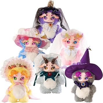 Fecoco Plush Blind Box, Plush Figure Toys 1PC 1 of 7 Possible Styles Victorian Sheep Series Birthday Gifts 7.5 in