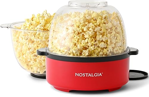 Nostalgia Ez Store - Máquina de palomitas de maíz antiadherentes para 24 tazas de palomitas de maíz estilo teatro con aceite caliente, tapa de doble