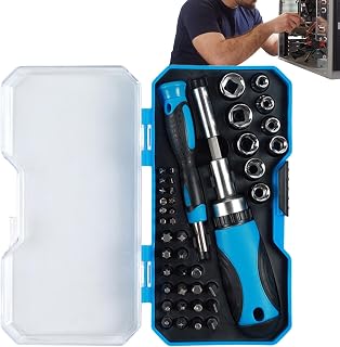 Ratcheting Screwdriver Set | Multifunktionell med Förvaringsväska | Hylsnyckelskruvmejsel multiverktygssats | För bil, möbler, garage och verkstad