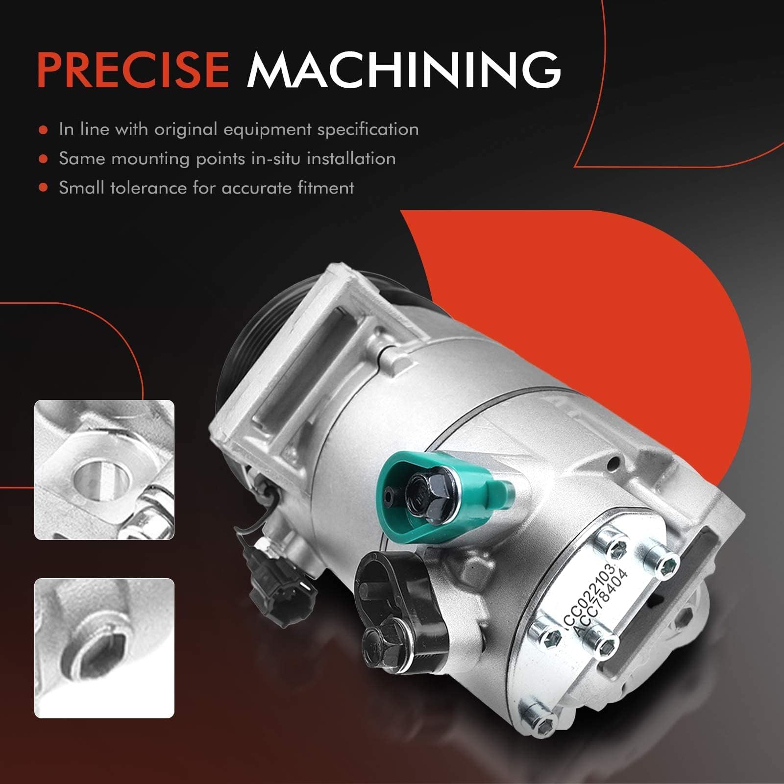 A-Premium Air Conditioner AC Compressor with Clutch Compatible with Nissan Versa 1.8L 2007-2010, CSV511 Style, Automatic CVT Transmission (Not Manual)