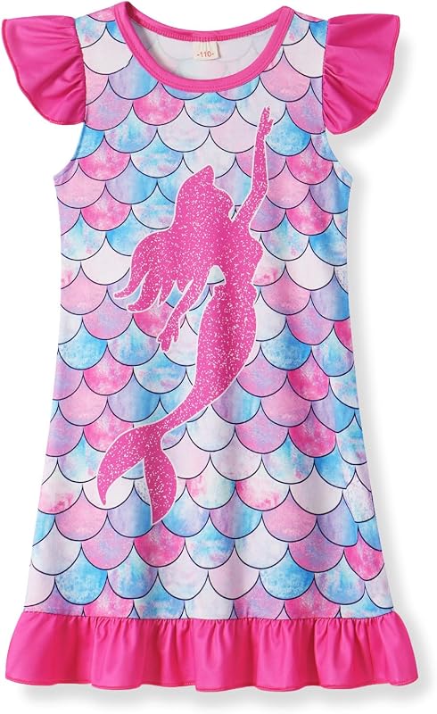 Girls Nightgowns Mermaid Dress Pajamas for Kids Princess Nightgown