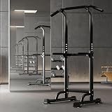 SogesPower Pull Up Power Tower Stazione di immersione Supporti per dips multifunzione per allenamento di forza e fitness a casa, Stazione di allenamento con Altezza Regolabile - 6