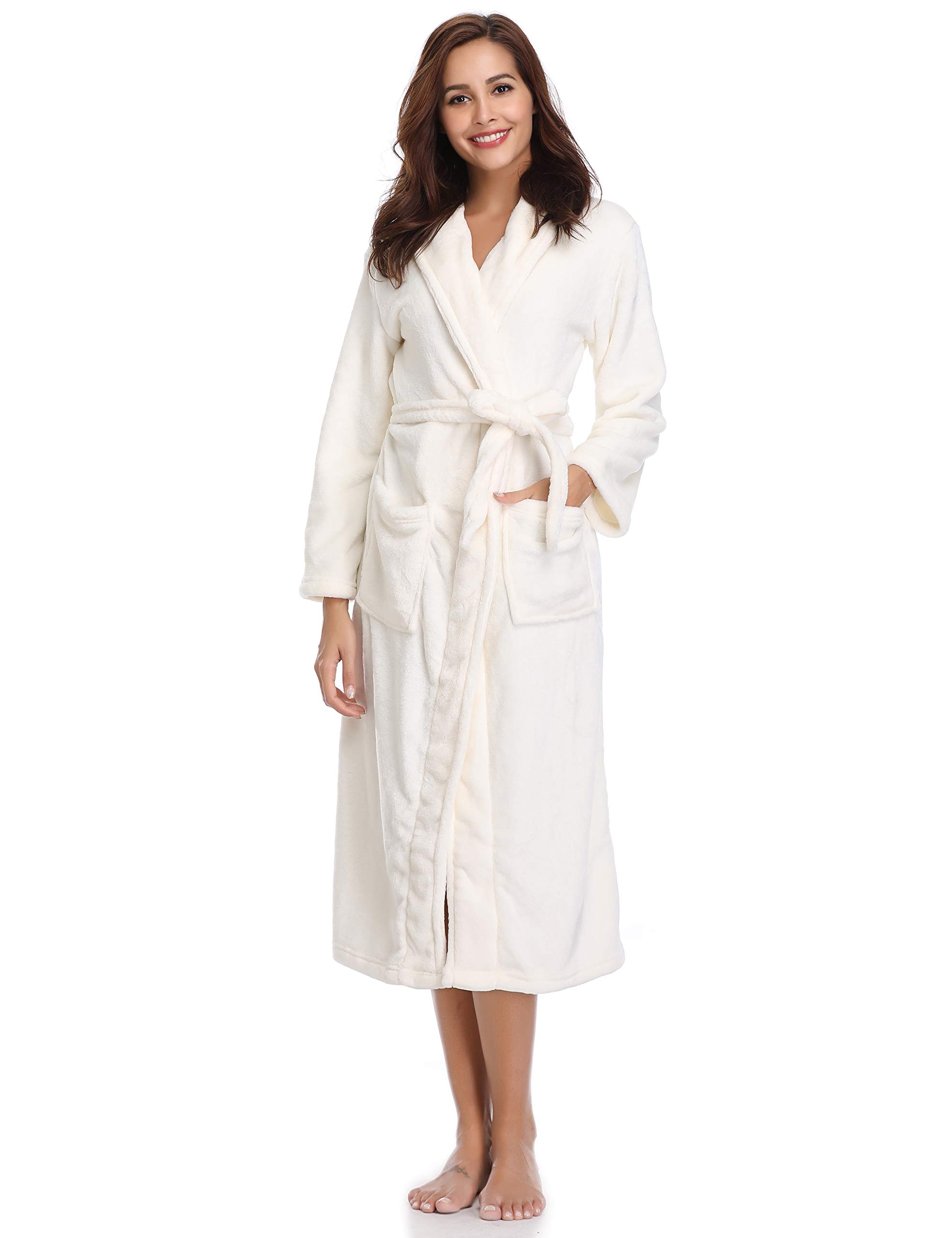 Vlazom Vestaglia Donna Invernale in Pile Morbido Accappatoio Elegante per Casa Natalizio