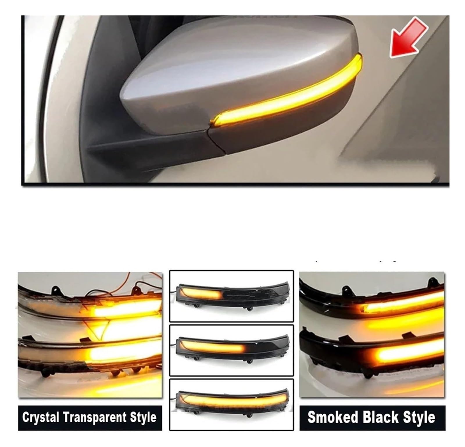 Pour VW Pour 6 Pour GLI Pour Vento Pour S&CIROCCO Pour EOS Pour Fusca Pour B&eetle 2011-2021 Indicateur Rétroviseur Clignotant Dynamique Voiture Clignotants Feu