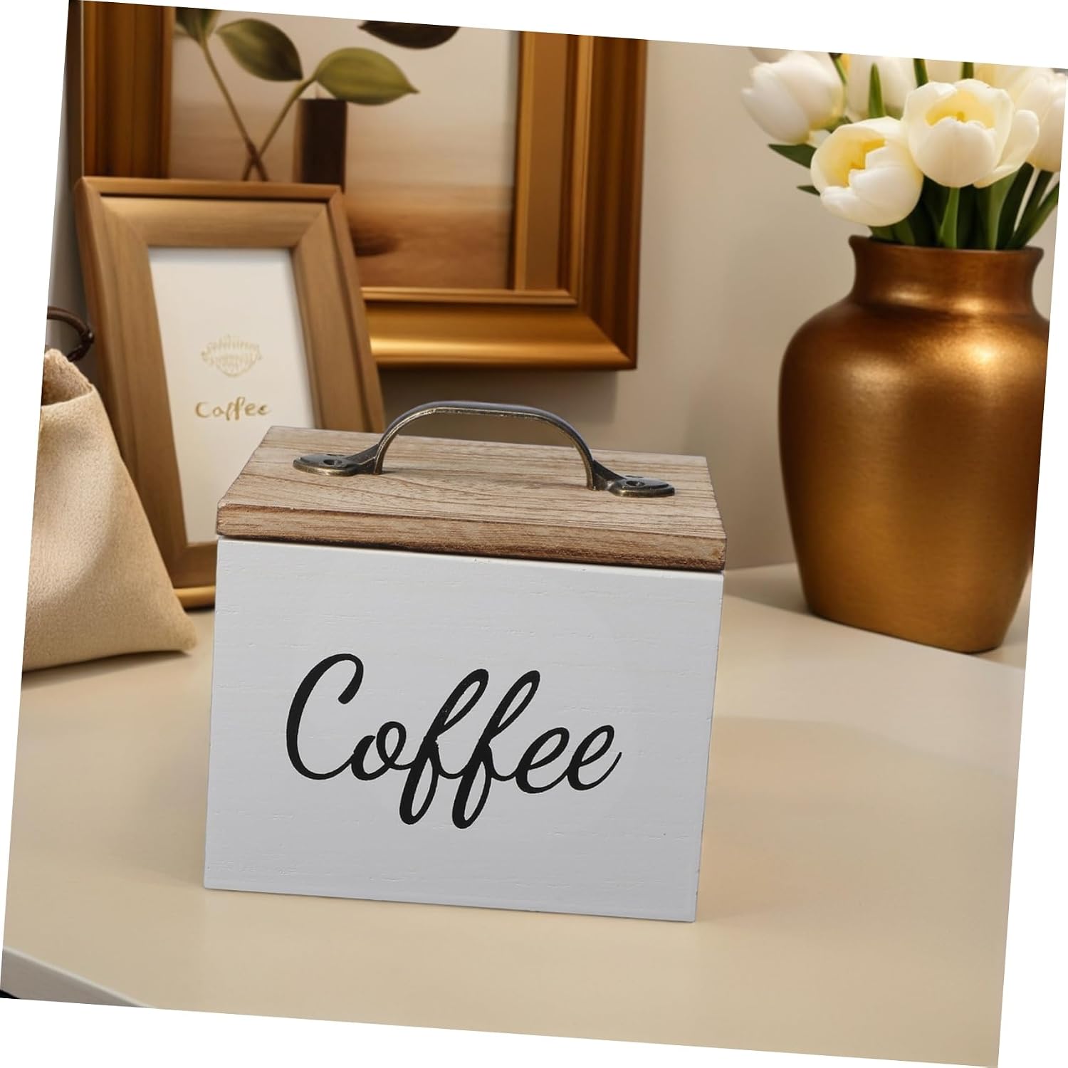 LABRIMP Coffee Capsule Holder Vintage Storage Box for Coffee Capsules Sugar Packets Organizer for Kitchens Offices Easy
