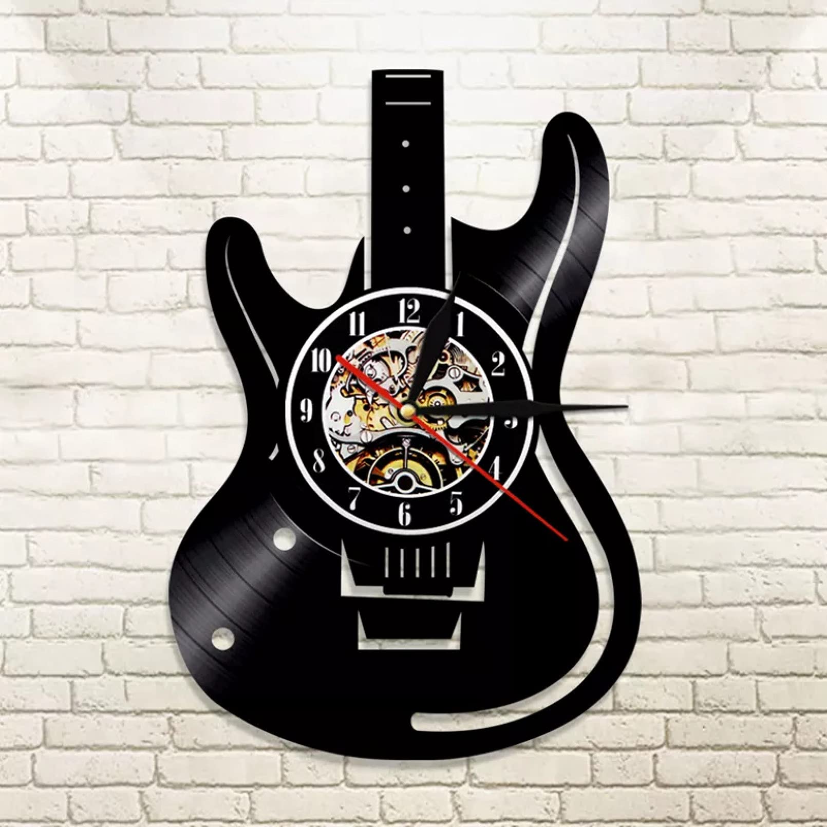 suhang Music Theme Guitar Clocks Wall Watch Home Decor Musical Instruments Gift For Musician