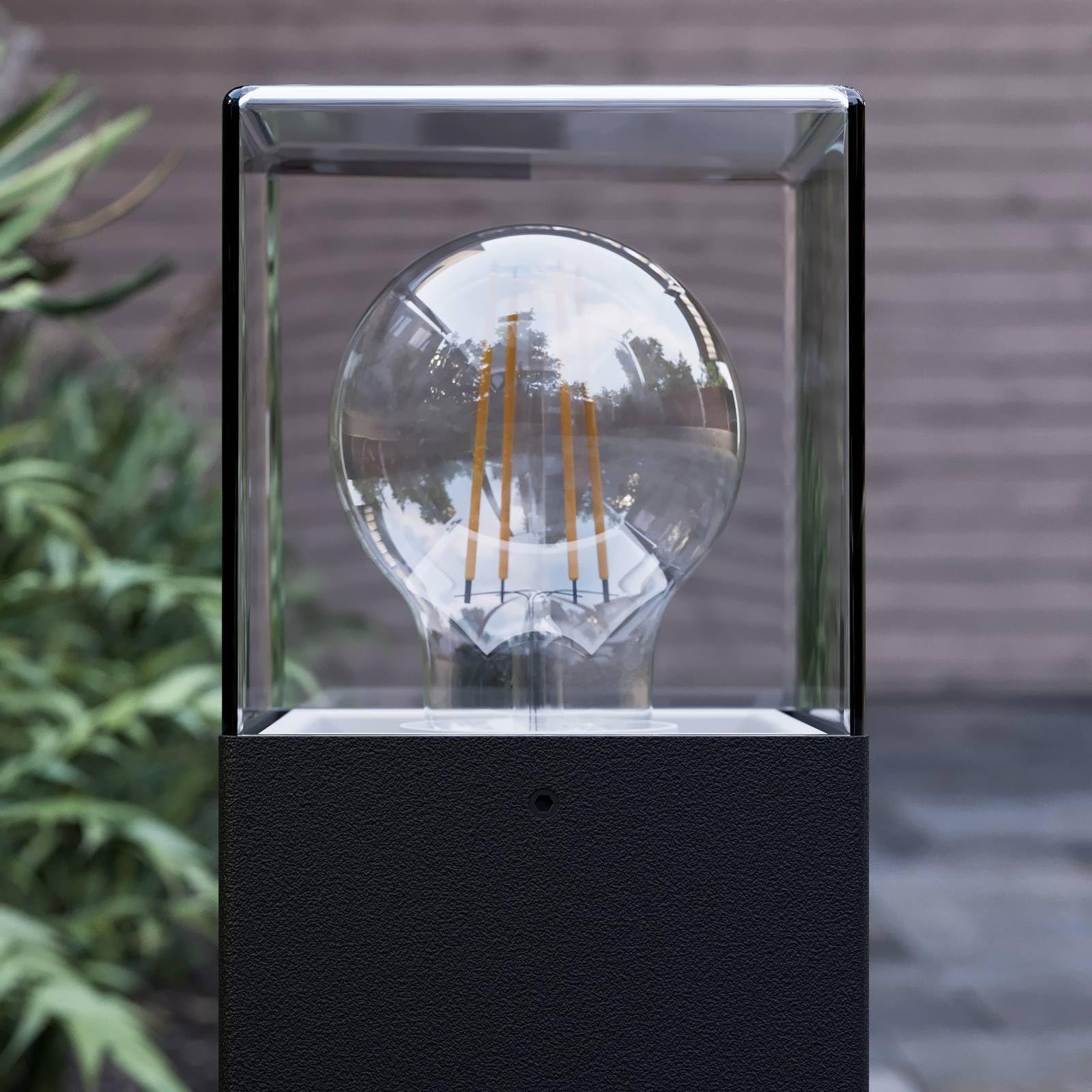 Lucande Lámpara para exterior Keke (Moderno) en Negro hecho de Aluminio (1 llama, E27) iluminación senderos baliza farola