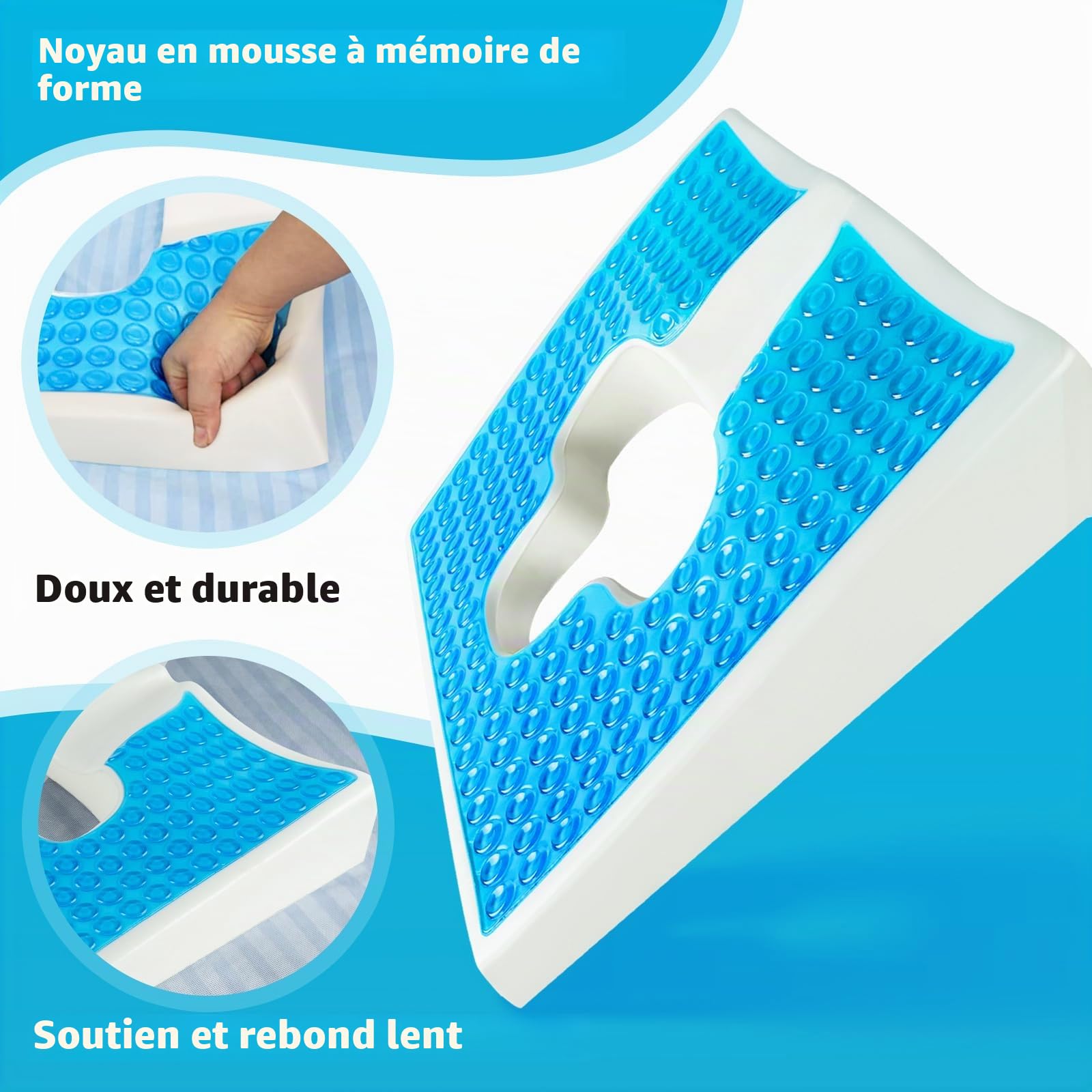 Coussin anti-escarres, coussin en gel pour siège de lit, coussin pour hémorroïdes fessières, coussin pour coccyx, coussin pour couché sédentaire, travailleurs, coccyx, soulagement de la douleur pour