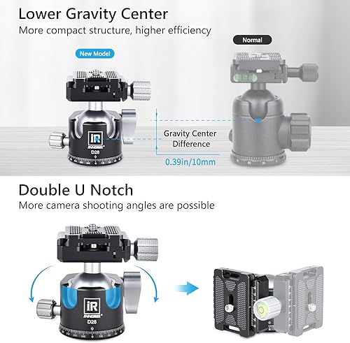 Miniatura 3 de Mini trípode con cabeza de bola de perfil bajo de 360 grados, trípode de aluminio para cámara de viaje, trípode portátil de sobremesa, compatible