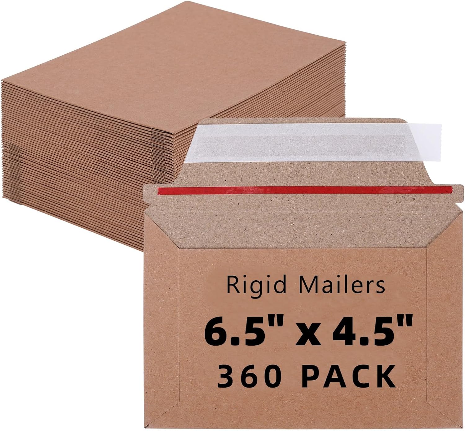 240 Pack 6.5" x 4.5" Self Seal Envelopes Photo Document Mailers, Stay Flat Brown Kraft Paper Rigid Mailers for 4x6 Cards, CD, Invitation, Postcard, Comic Book, Photos, Document