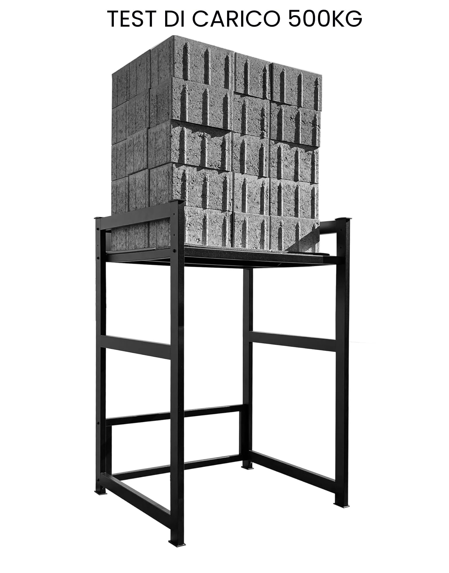 QUICK STAR Scaffale per lavatrice 74x65x111cm nero | Struttura porta lavatrice e asciugatrice sovrapposte | Scaffale bagno armadietto lavatrice cantina