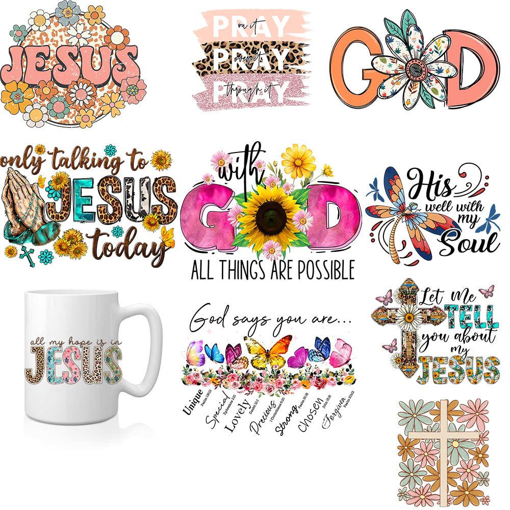 AMONEYLS Jesus God UV DTF Cup Wrap Sticker Uv dtf Cup Wraps for Glass Cups Wood Craft Cup Decals for Glass Ready to Press