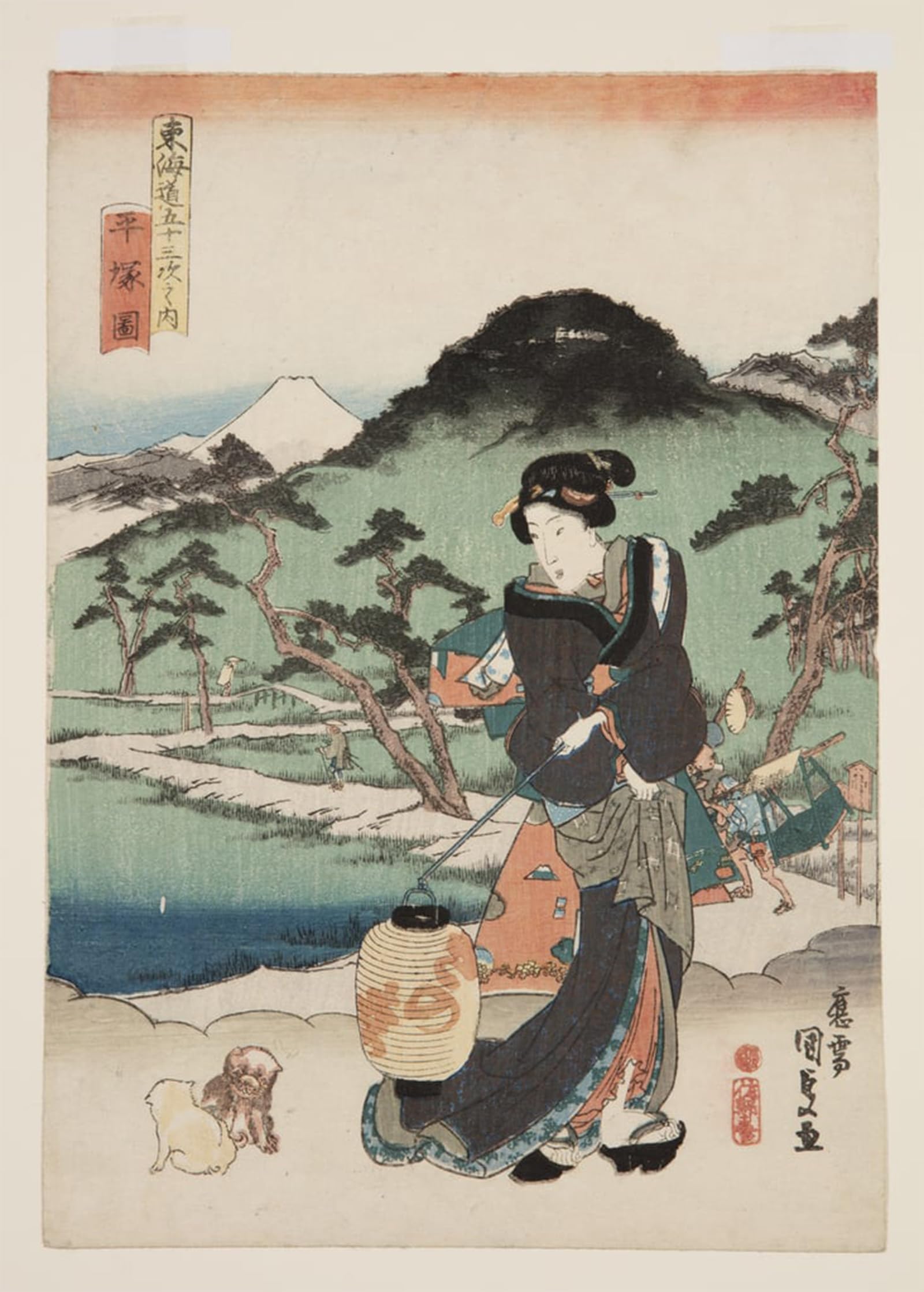 POSTERIIk Famous Animal Posters Vintage Picture View of Hiratsuka by Utagawa Kunisada Modern Wall Decor for Home Decor 60x90cm