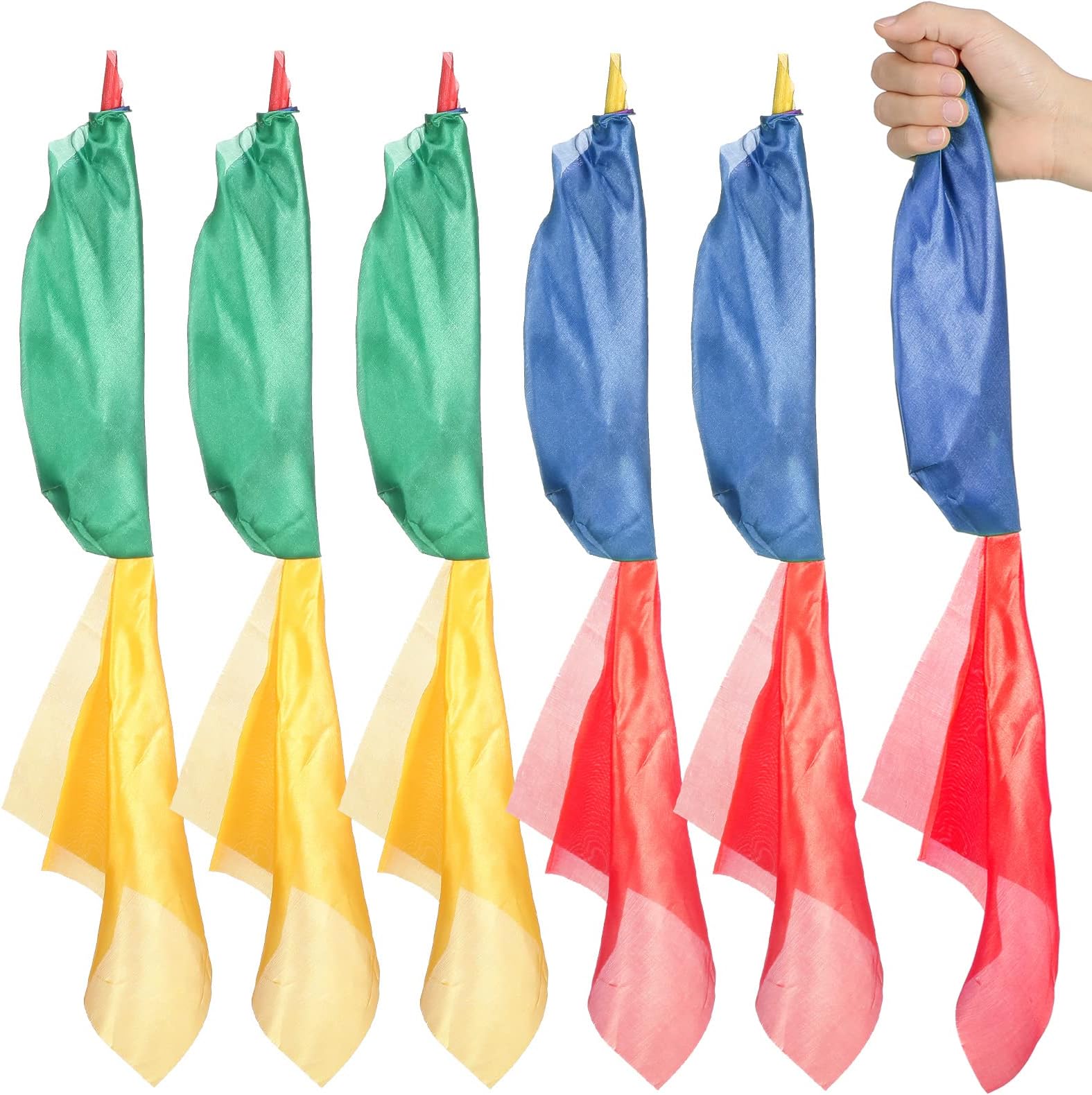 Tarpop 6 Pieces Magic Scarves Color Changing Silk Hanky Props Scarf Magic Trick Streets Handkerchief for Adult Birthday Party Gift