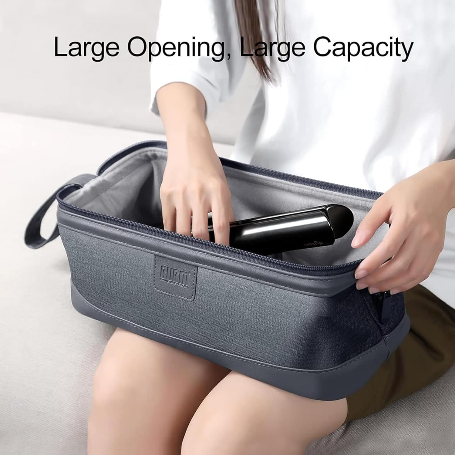 BUBM Travel Case Compatible with Dyson Airwrap Styler/Shark Flexstyle, Portable Carrying Case for Dyson Supersonic Hair Dryer, Shockproof Protection Organizer Bag Travel Storage Bag, Gray - Image 4