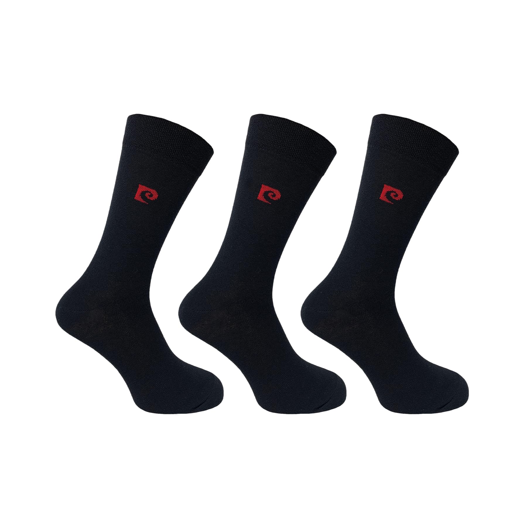 Pierre Cardin Men's Black 3 Pack Cotton Plain Socks 7-11