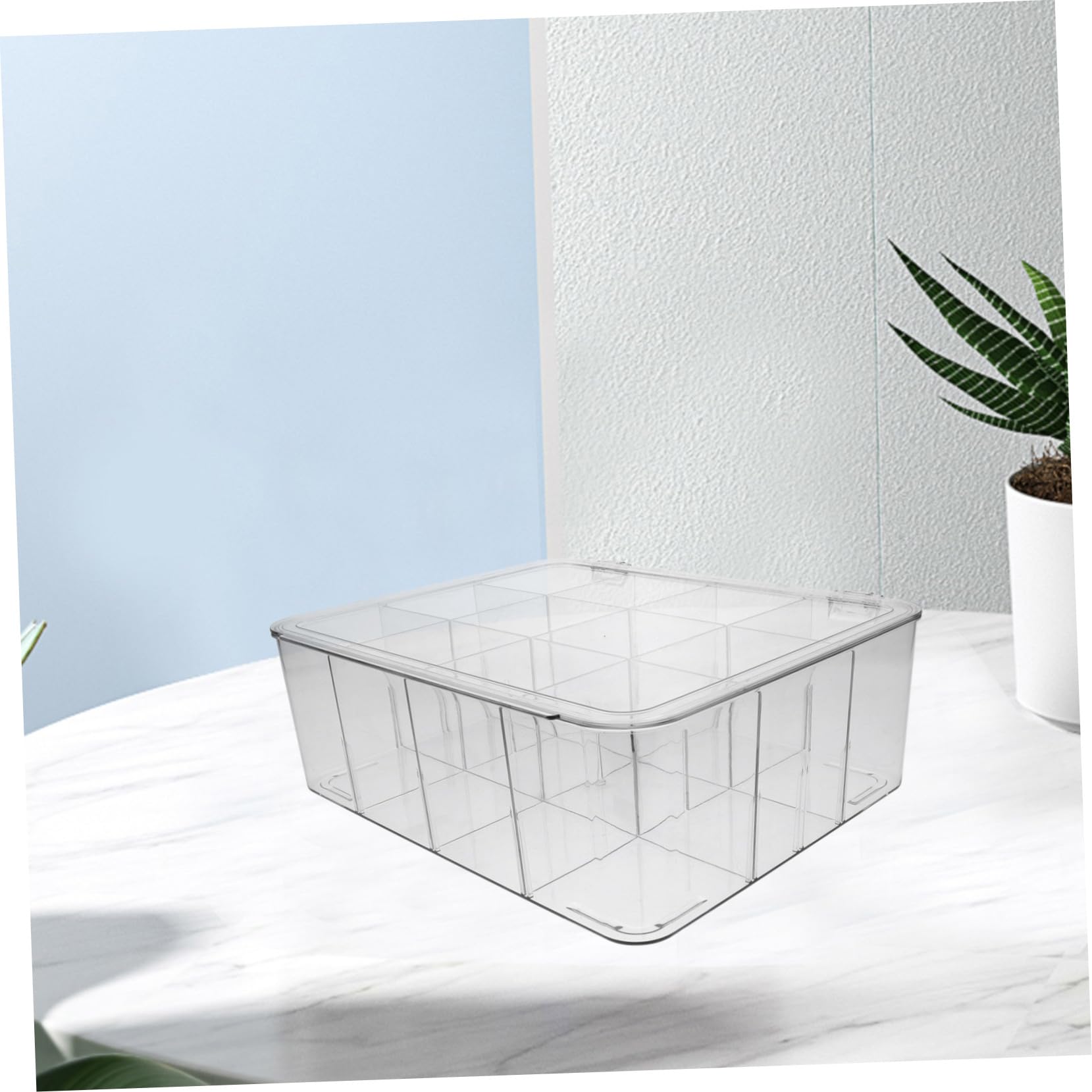 PRETYZOOM Scatola Porta Carte Trasparente Per Scrivania Contenitore Di Plastica Per Biglietti Da Visita Espositore Porta Carte Da Tavolo Con Coperchio Per Ufficio e Casa