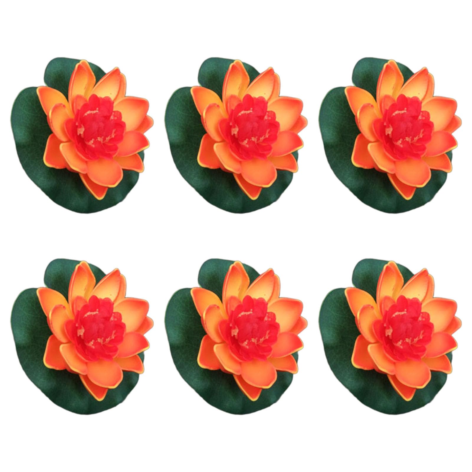 HDOYTXXM 6Pcs Artificial Floating Flower Artificial Flower with Pad, for Pond Pool Fountains Garden Decorations Realistic