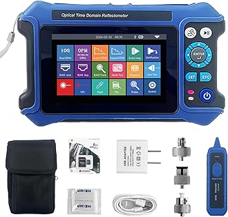 16-in-1 OTDR Optical Fiber Tester 1310/1550nm,4.3' Touch Screen and Event Map OLT (Optical Loss Test), Fiber Tester Built-in VFL OPM LS/OLS/RJ45,Functions RJ45 Cable Tester Network Tools