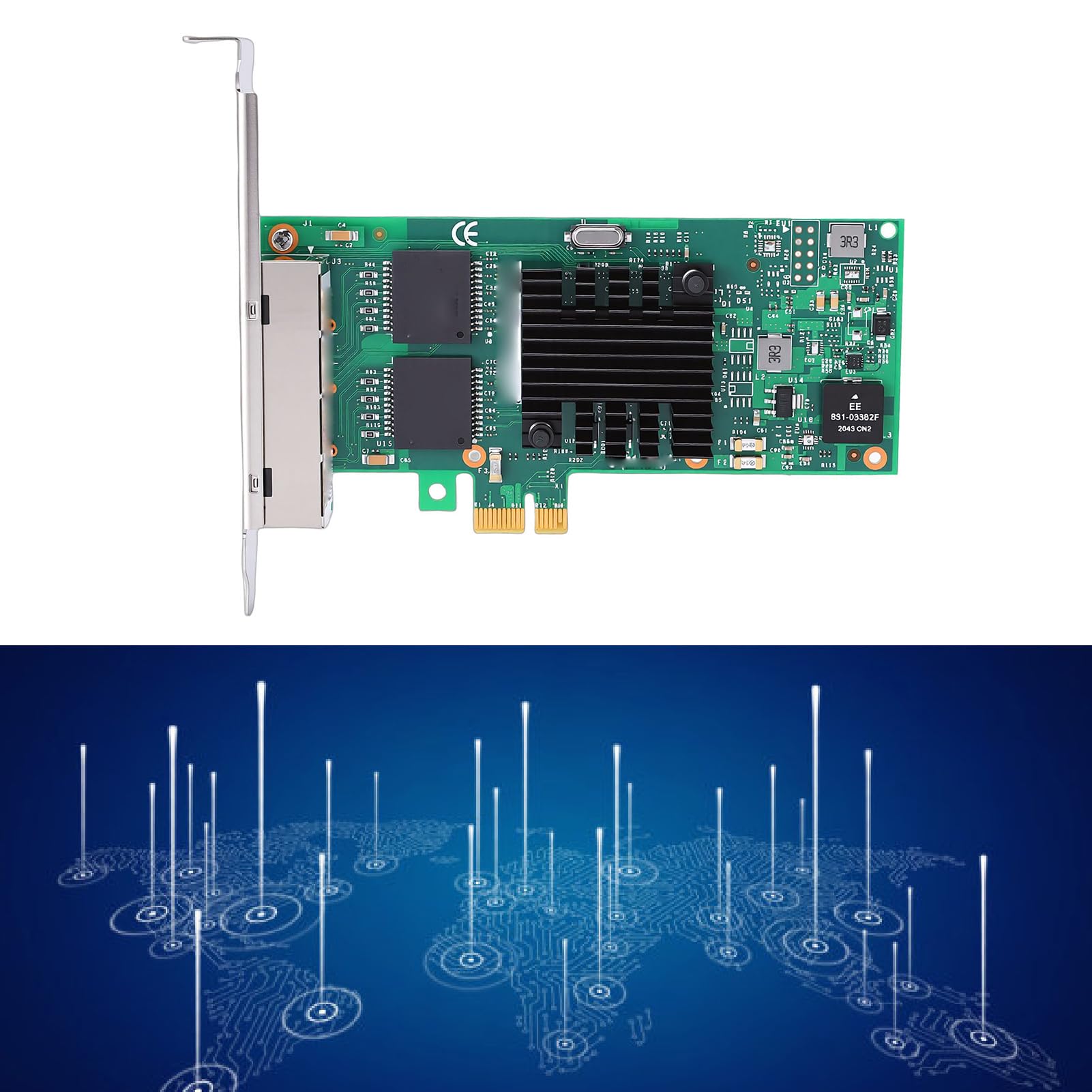 Sxhlseller Karta Sieciowa PCI Express Stabilna Transmisja Wysoka wydajność dla Serwerów Stacjonarnych, Adapter Sieciowy PCIE 2.1 X1 dla Centrów Danych Przemysłowe Urządzenia Wizyjne, 1 X Karta