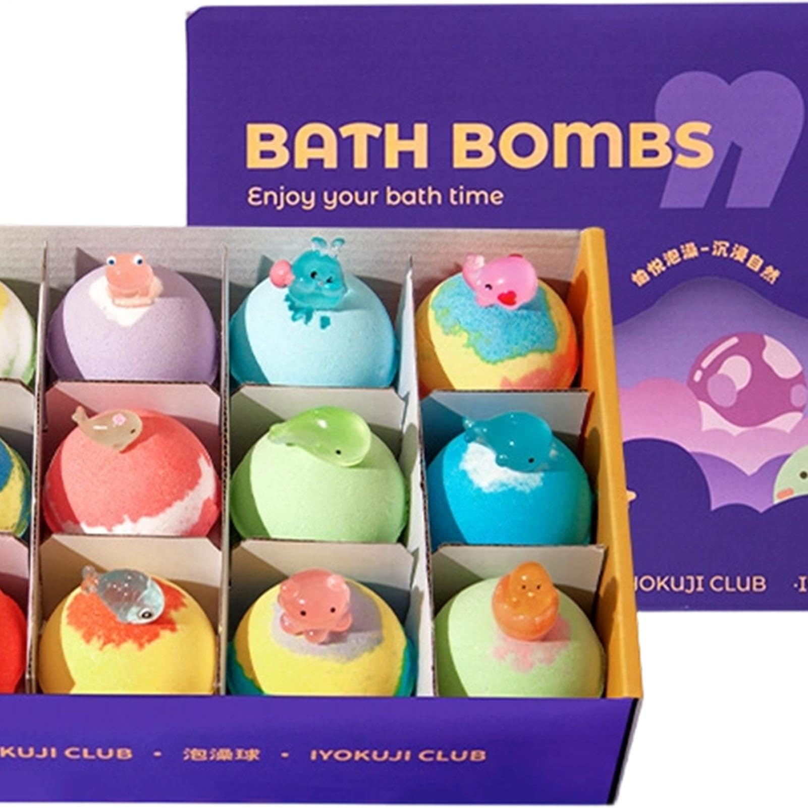 Bath Balls,Set da 12 Pezzi di Detergente per il Corpo Artigianale | Giocattoli Bagno di Schiuma - per Spa Viaggio Bagno Hotel