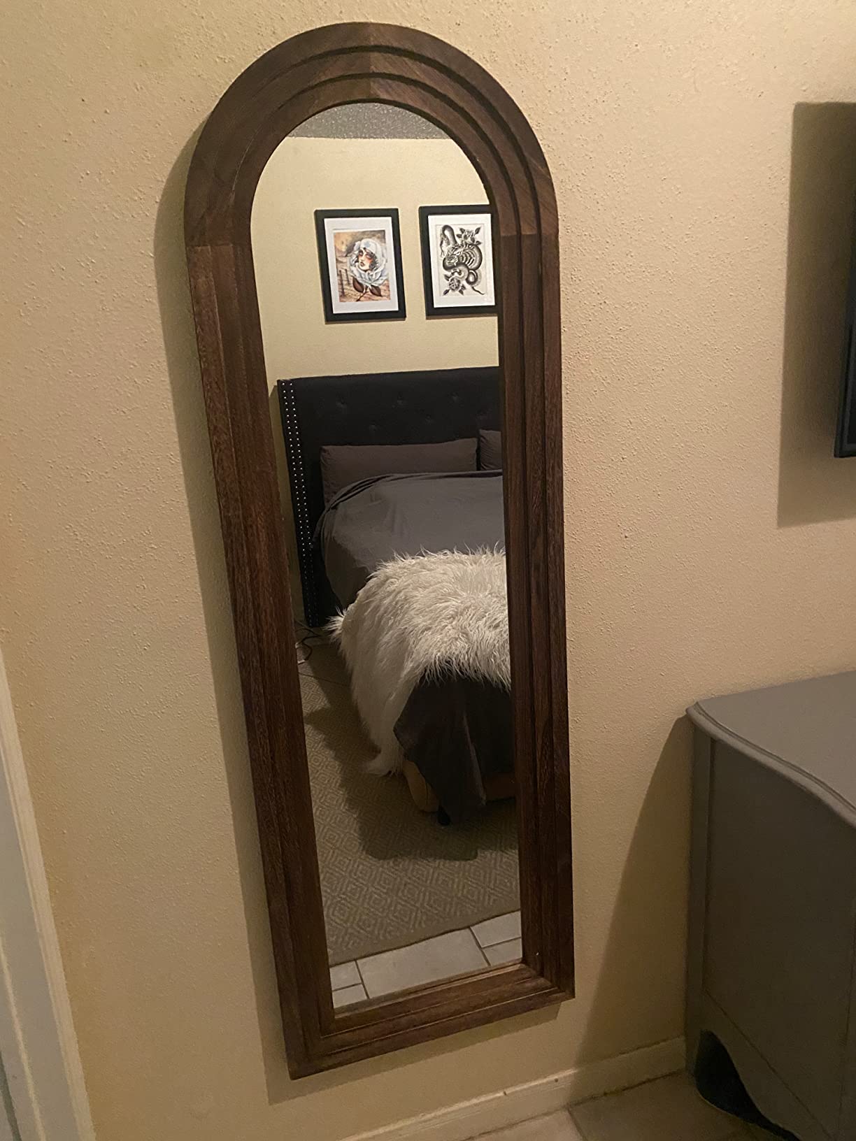 29/mo Finance Trvone Arched Full Length Mirror, Wooden Thin Fram,71"x28"Full Body Mirror