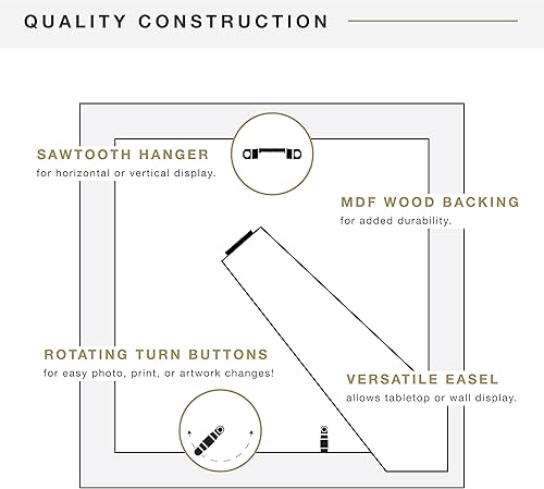 Miniatura 5 de MCS Classic Studio Gallery - Marco de madera negra, 10 x 10 pulgadas, individual