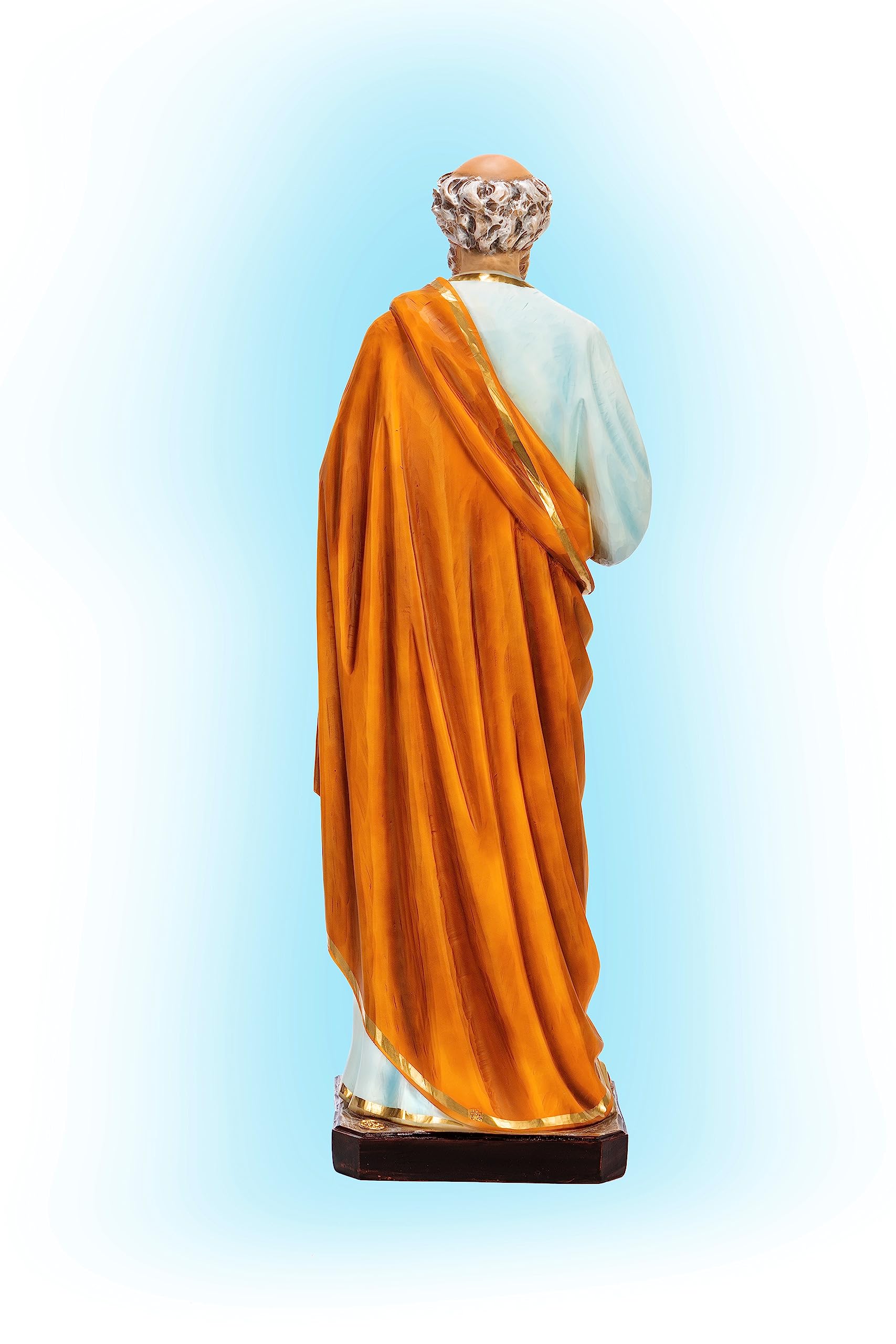 OVUNQUE PROTEGGIMI Statua di San Pietro 60 cm (23,62'') in resina dipinta a mano adatta per interni ed esterni. Prodotto artigianale italiano (occhi dipinti)