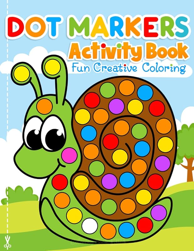 Libro de actividades con marcadores de puntos Coloración creativa y divertida: manualidades para niños pequeños Llene los puntos y corte páginas. Para niños de 2 a 5 años