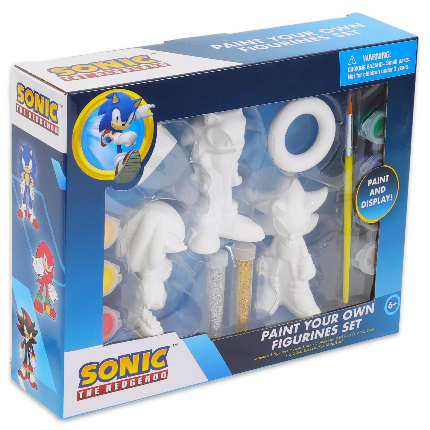 Kit De Pintura Oficial Sonic The Hedgehog Con 3 Figuras De Escayola, 3 Pinceles Y 12 Pinturas, Regalo Creativo Para Niños Y Adolescentes